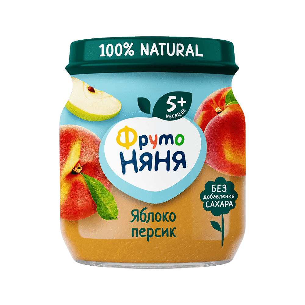 Пюре из яблок и персиков