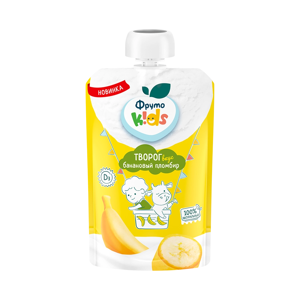 Творог «ФрутоKids», вкус банановый пломбир