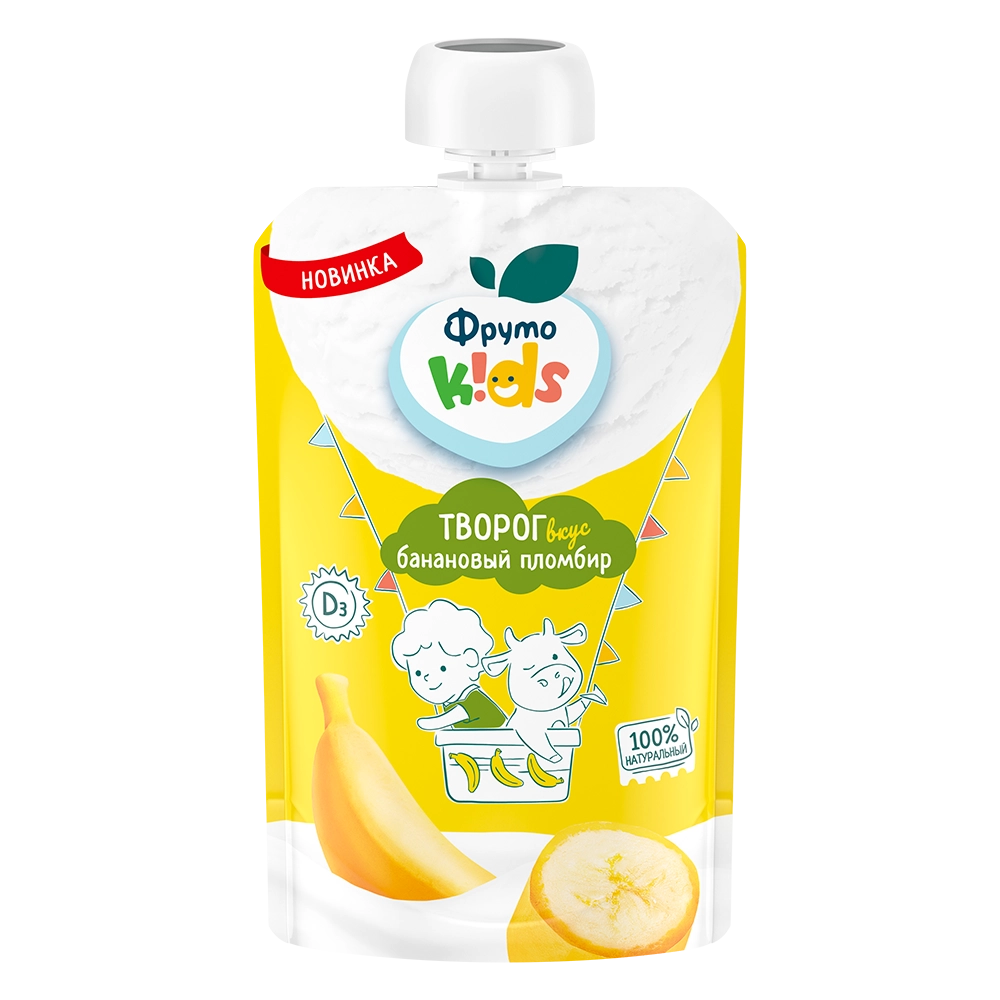 Творог «ФрутоKids», вкус банановый пломбир