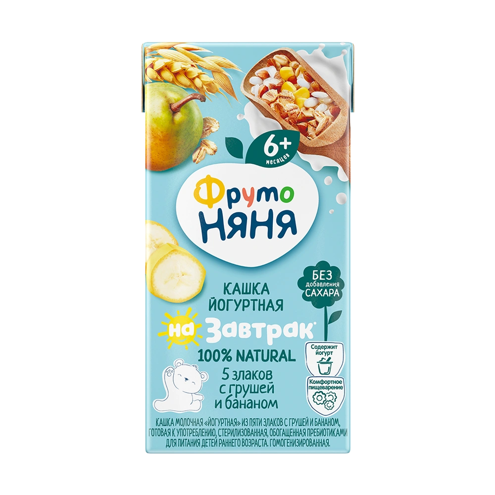 Кашка 5 злаков с грушей и бананом