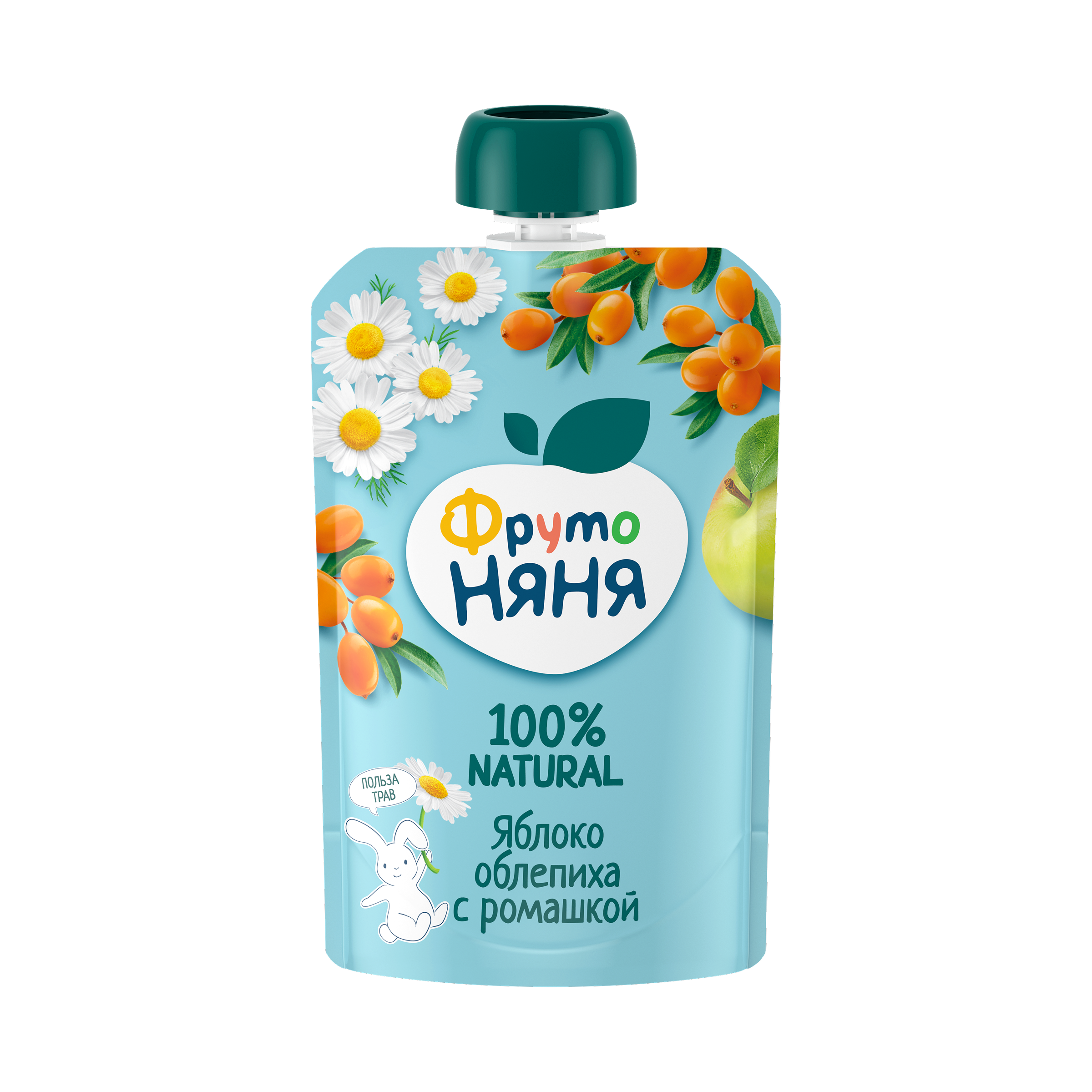 Пюре из яблок, облепихи и ромашки