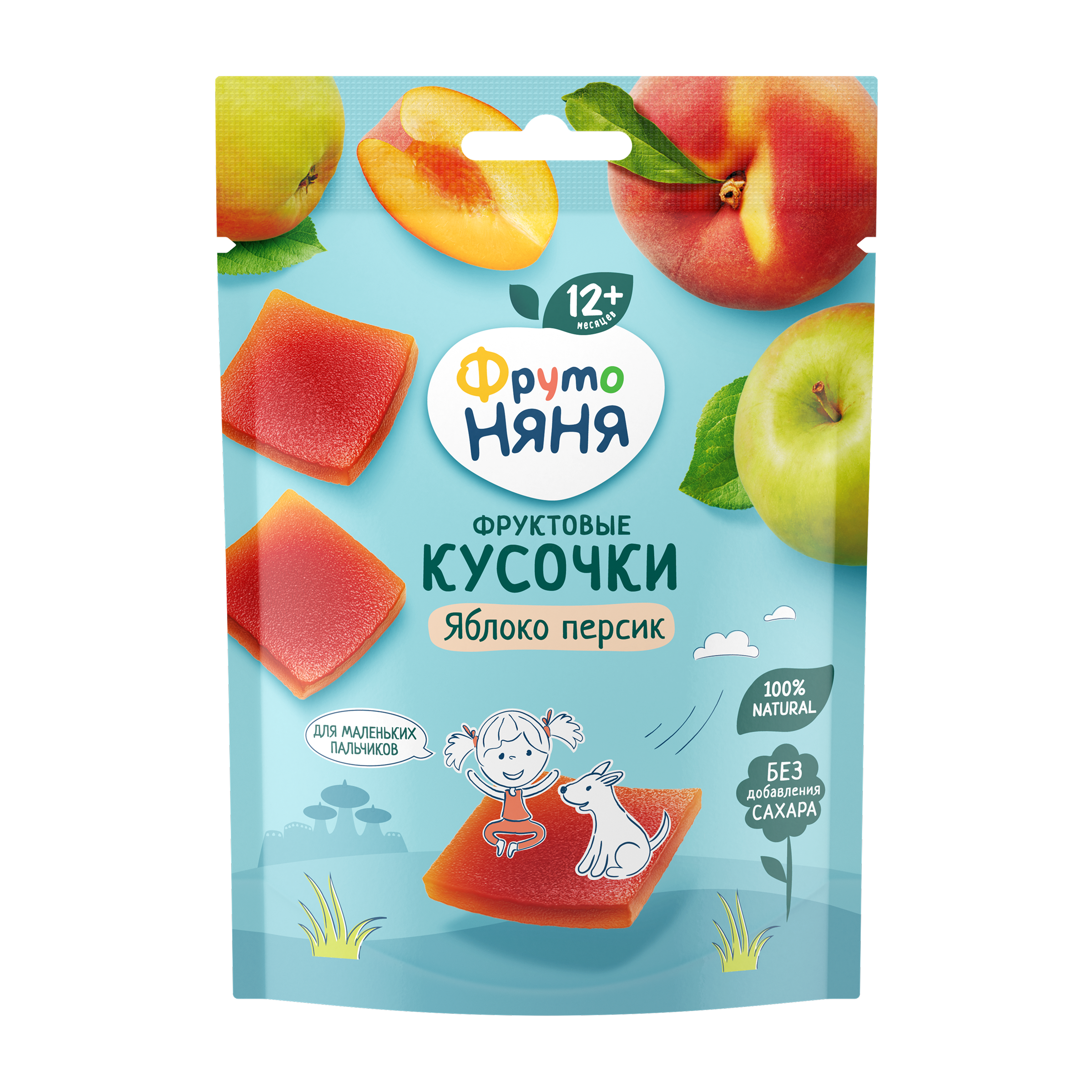 Фруктовые кусочки из яблок и персиков