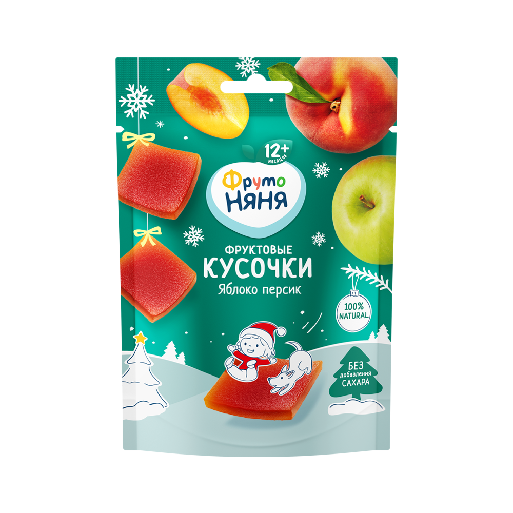 Фруктовые кусочки из яблок и персиков