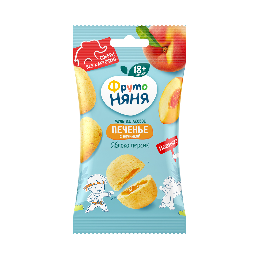 Детское печенье с яблоком и персиком