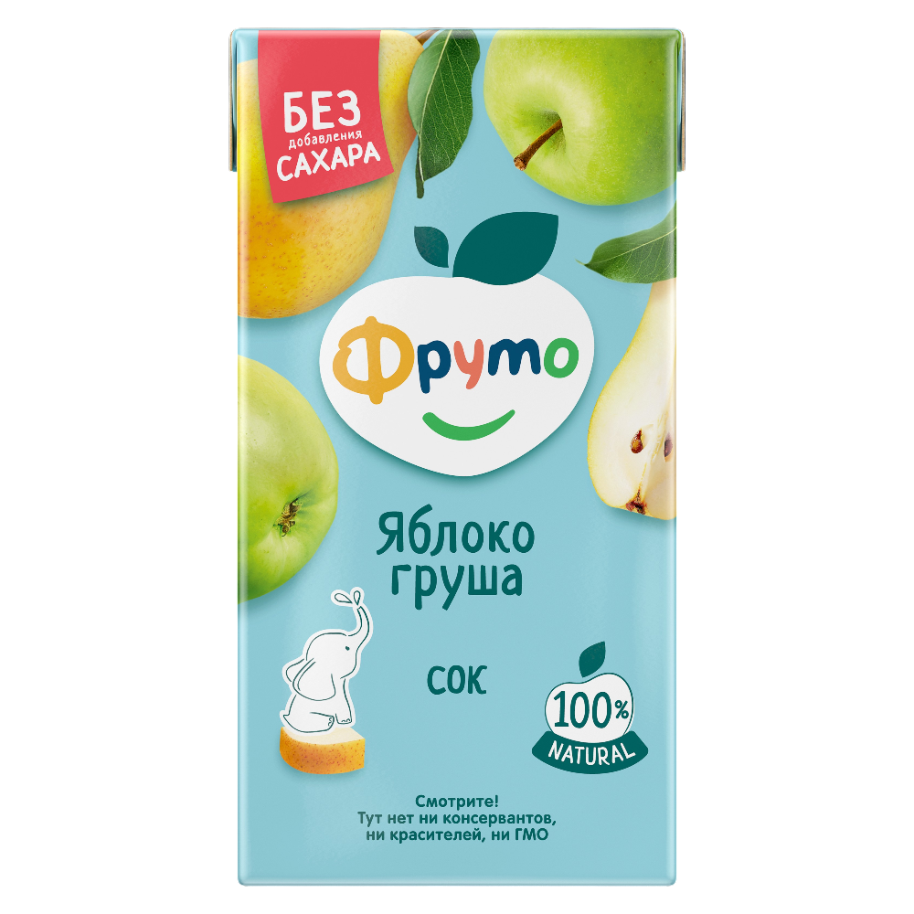Сок «Фруто» из спелых яблок и груш