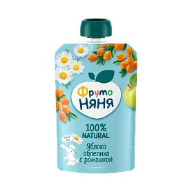 Пюре из яблок, облепихи и ромашки